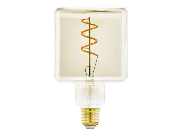 Eglo - LED-filamentlyspære - form: terning - E27 - 4 W - klasse G - varmt hvitt lys - 1600 K - ravgul