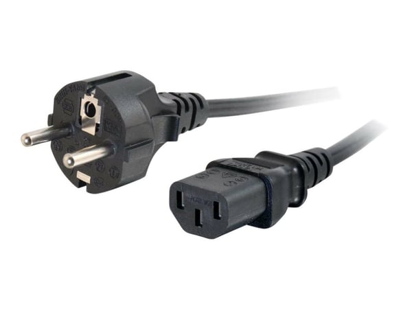 C2G Universal Power Cord - Strömkabel - power CEE 7/7 (hane) till power IEC 60320 C13 - 2 m - formpressad - svart - Europa
