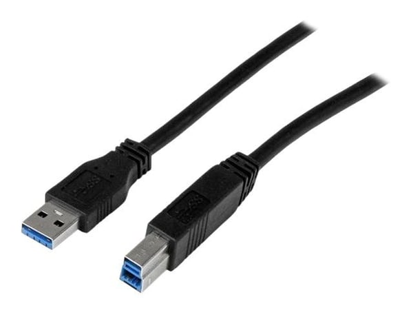 StarTech 1m 3 ft Certified SuperSpeed USB 3.0 A to B Cable Cord - USB 3 Cable - 1x USB 3.0 A (M), 1x USB 3.0 B (M) - 1 meter, Black (USB3CAB1M) - U...