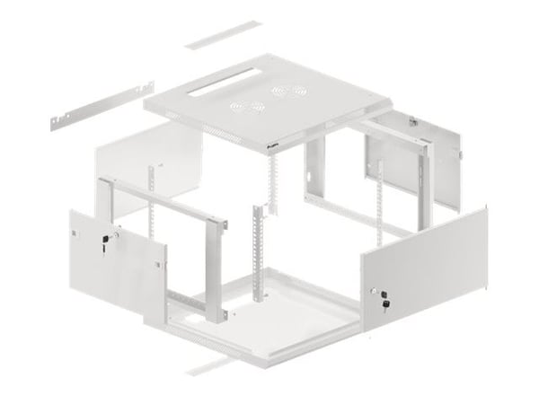 Lanberg - Rack skap - veggmonterbar - grå, RAL 7035 - 12U - 19"