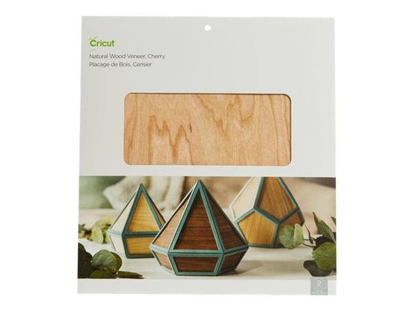 Cricut Natural Wood Veneer - askartelumateriaali - 305 x 305 mm - 2 arkkia - kirsikanpunainen - puu