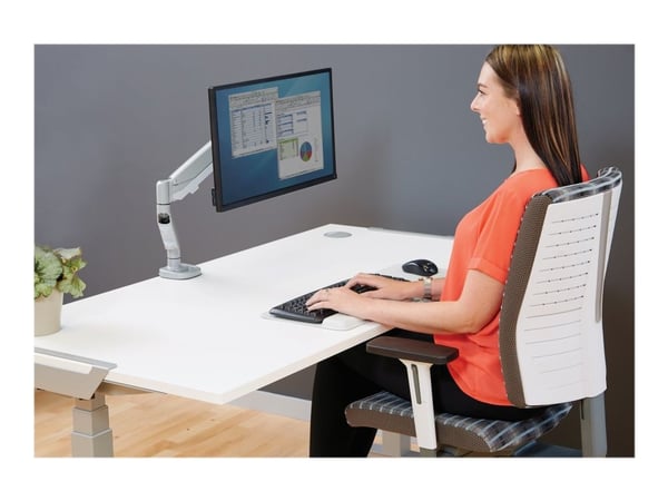 Fellowes Eppa - Monteringssett (skjermarm, gassfjær) - for Skjerm - stål - sølv, RAL 9023 - skjermstørrelse: 39" - klemmemonterbar, malje