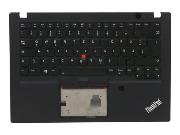 Sunrex - Ersättningstangentbord för bärbar dator - med Trackpoint - bakgrundsbelyst - AZERTY - tysk - svart - FRU - med övre skydd - för ThinkPad T...