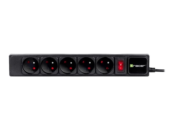 Tracer PowerGear, 5 AC-pistorasia(a), Tyyppi F, 2300 W, musta, 1,5 m