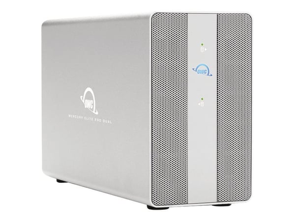 OWC Mercury Elite Pro Dual with 3-Port Hub - Harddiskarray - 2 brønner (SATA-600) - USB 3.2 Gen 2 (ekstern)