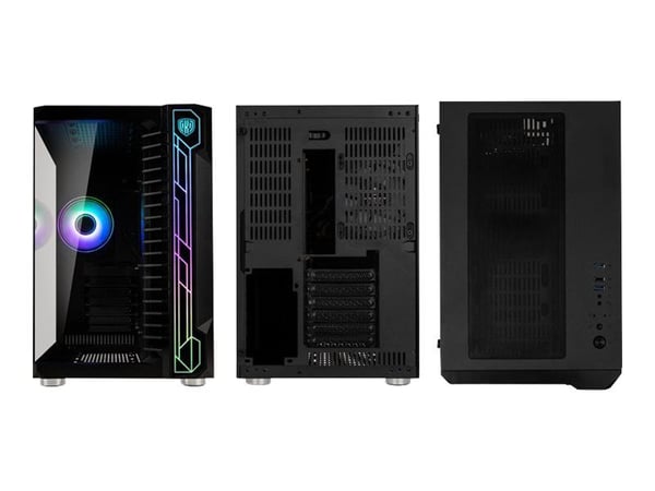 Kolink Unity Code X - Mid tower - ATX - sidepanel med vindu (herdet glass) - ingen strømforsyning (ATX) - svart - USB/lyd