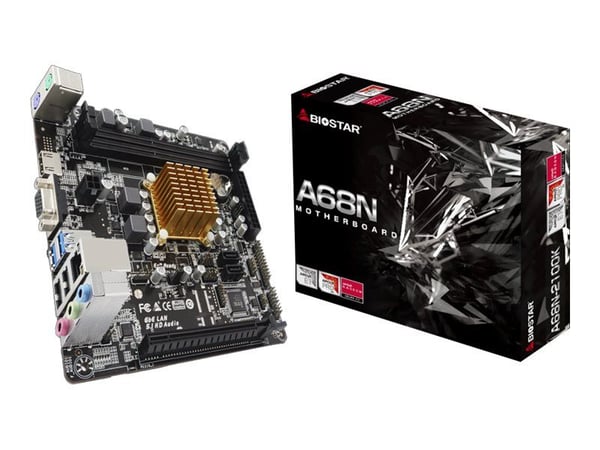 Biostar A68N-2100K - Hovedkort - mini-ITX  - USB 3.2 Gen 1 - Gigabit LAN - innbygd grafikk - HD-lyd (8-kanalers)