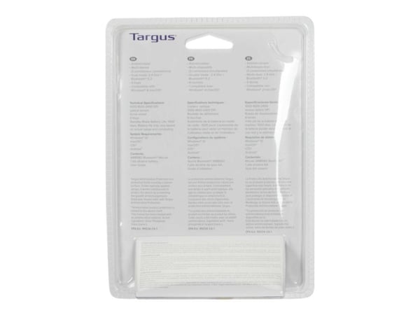 Targus Multi Device Midsize Comfort - Mus - antimikrobielt middel - trådløs - 2.4 GHz, Bluetooth