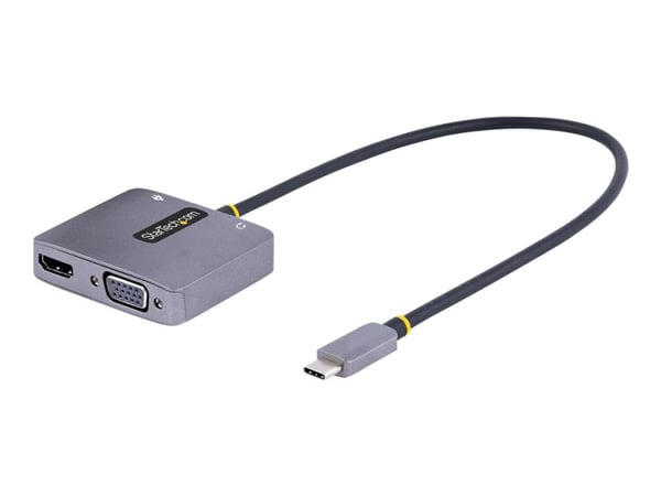 StarTech.com 122-USBC-HDMI-4K-VGA, USB Type-C, HDMI-lähtö, VGA (D-Sub) -lähtö, 3840 x 2160 pikseliä