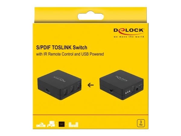 Delock - Lydsvitsj - 3 x SPDIF - stasjonær