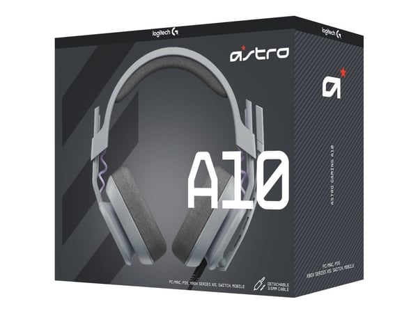 ASTRO Gaming A10 Gen 2 - Hodesett - full størrelse - kablet - 3,5 mm jakk - grå