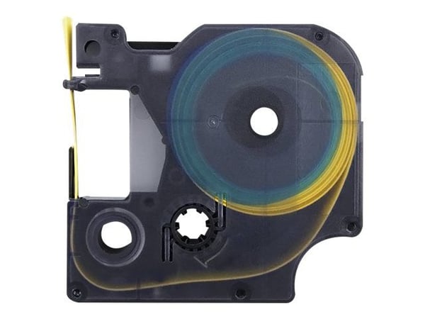 Qoltec - Svart på gult - Rull (1,2 cm x 1,5 m) 1 kassett(er) varmekrympetape - for DYMO LabelMANAGER 350, 350D
