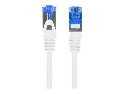 Lanberg - Patch-kabel - RJ-45 (hane) till RJ-45 (hane) - S/FTP - CAT 6a - formpressad, hakfri - vit, RAL 9010