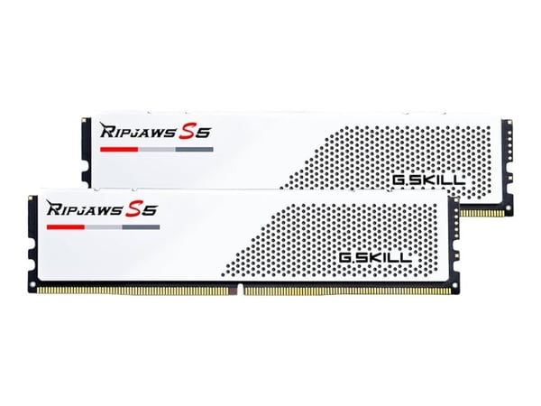 G.Skill Ripjaws S5 - DDR5 - sett - 32 GB: 2 x 16 GB - DIMM 288-pin - 5600 MT/s / PC5-44800 - CL36 - 1.2 V - ikke-bufret - ikke-ECC - matt hvit