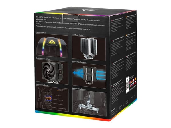 Arctic Freezer 50 CPU luftkjøler inkl. A-RGB kontroller (aluminium, 120 mm/140 mm)