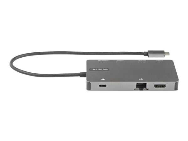 StarTech.com USB C moniporttisovitin, HDMI 4K 30Hz tai VGA matkatelakka, 5 Gbps USB 3.0 -keskitin (USB A / USB C-portit), 100W Power Delivery, SD/M...