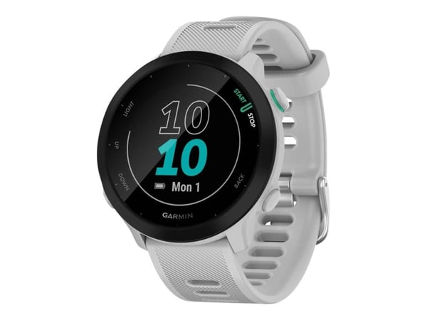 Garmin Forerunner 55 - Hvit - sportsur med bånd - silikon - hvit - display 1.04" - Bluetooth, ANT+ - 37 g