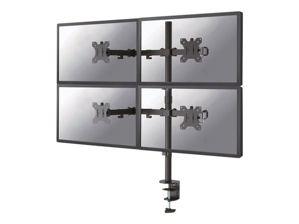 Neomounts FPMA-D550D4 - Monteringssett (kausemontering, skrivebordsklemmemontering, stang, 4 VESA-adaptere, 4 armer) - full bevegelse - for 4 LCD/p...
