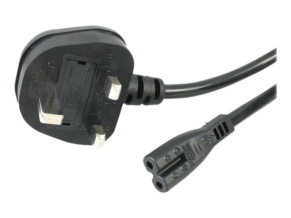 StarTech.com 3ft (1m) UK Laptop Power Cable, BS 1363 to C7, 2.5A 250V, 18AWG, musta, AC Notebook/Laptop Replacement Cord, Printer Cable, UK Laptop ...