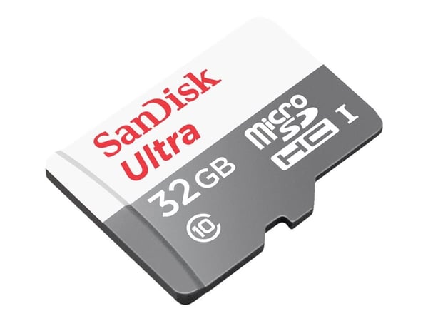 SanDisk Ultra microSD, 32 GB, MiniSDHC, Luokka 10, UHS-I, 100 MB/s, Harmaa, Punainen