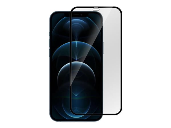 eSTUFF Titan Shield - Skjermbeskyttelse for mobiltelefon - full deksel - glass - gjennomsiktig (en pakke 25) - for Apple iPhone 12, 12 Pro