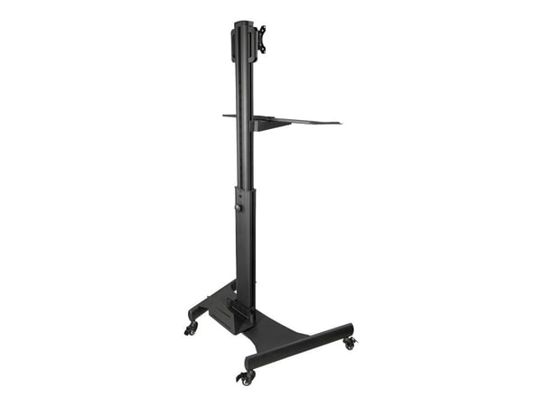 Startech Mobile Workstation Cart with Monitor Mount, CPU/PC Holder, Keyboard Tray, Ergonomic Height Adjustable Desktop Computer Cart, Rolling Mobil...