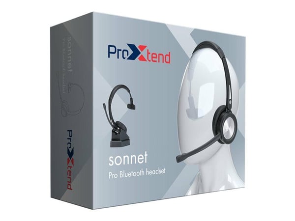 ProXtend Sonnet - Hodesett - on-ear - Bluetooth - trådløs - USB-A via Bluetooth-adapter - svart
