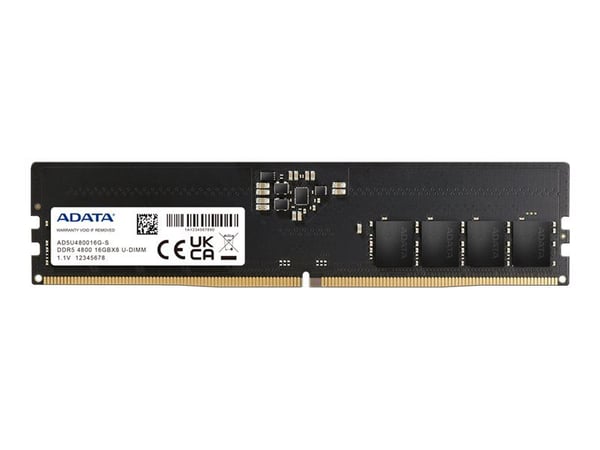 ADATA - DDR5 - modul - 16 GB - DIMM 288-PIN - 4800 MHz / PC5-38400 - CL40 - 1,1 V - ikke bufferet - on-die ECC - lajittelu