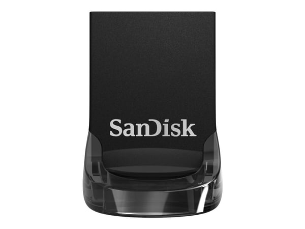 SanDisk Ultra Fit - USB-flashstasjon - 32 GB - USB 3.1 - svart (en pakke 3)