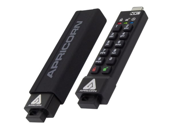 Apricorn Aegis Secure Key 3NXC - USB-flashstasjon - kryptert - FIPS 140-2 Level 3 - 64 GB - USB-C 3.2 Gen 1 - TAA-samsvar