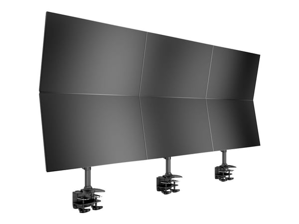 Multibrackets M - Monteringssett (3 klemmer, 3 stativ) - for 6 LCD-skjermer - aluminium, stål - svart - skjermstørrelse: 24"-32" - skrivebordsmonte...
