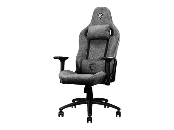 MSI MAG CH130 I REPELTEK - Stol - ergonomisk - högsvart - armstöd - T-formad - lutning - stål, REPELTEK-tyg, högdensitetsskum - grå