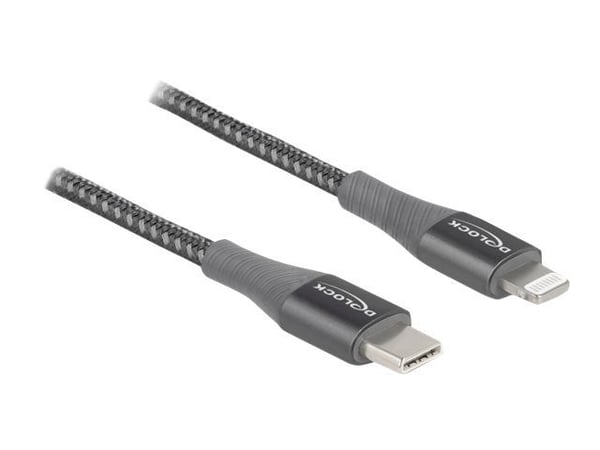 Delock - Lightning-kabel - USB-C hann til Lightning hann - 50 cm - grå