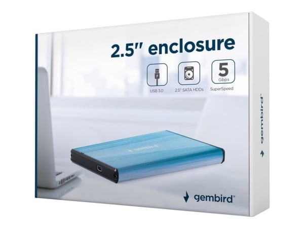 Gembird EE2-U3S-3-B - Lagringskapsel - 2,5" - SATA - USB 3.0 - blå