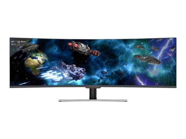 LC Power LC-M49-DFHD-144-C-Q - QLED monitor - böjd - 49" - 3840 x 1080 DFHD @ 144 Hz - VA - 350 cd/m² - 3000:1 - 6 ms - 3xHDMI, DisplayPort - svart