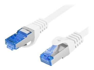 Lanberg - Koblingskabel - RJ-45 (hann) til RJ-45 (hann) - S/FTP - CAT 6a - formstøpt, uten hindringer - hvit, RAL 9010