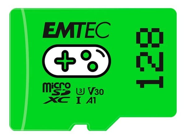 EMTEC Gaming - Flashminnekort - 128 GB - A1 / Video Class V30 / UHS-I U3 - microSDXC UHS-I - grønn