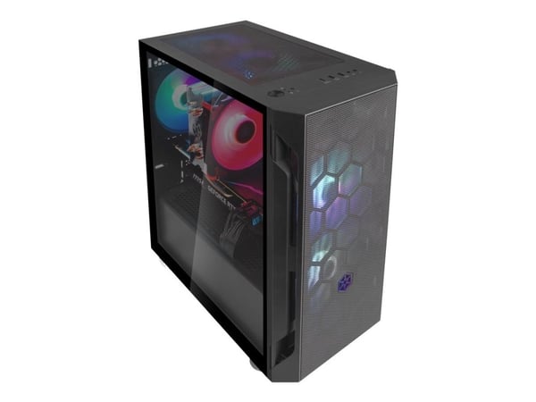 SilverStone FARA H1M - Mikro - micro ATX - genomskinlig sidopanel (härdat glas) - ingen strömförsörjning (ATX / PS/2) - svart - USB/ljud