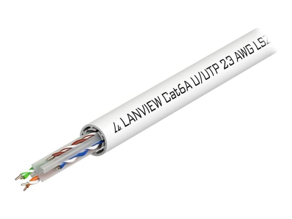 Lanview - Bulk-kabel - 500 m - 7,8 mm - UTP - CAT 6a - halogenfri, solid - vit
