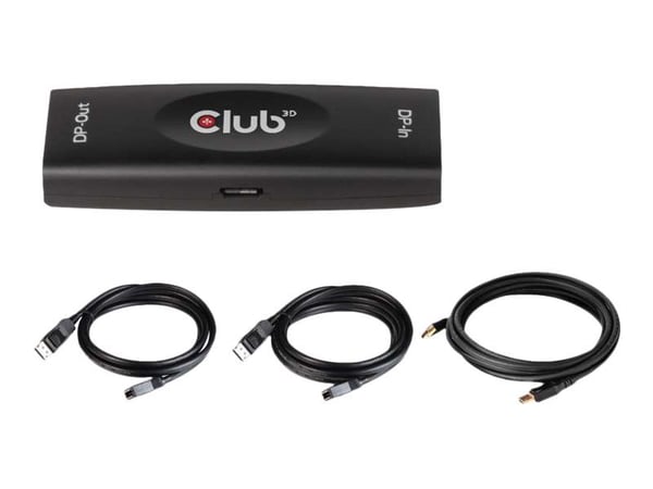 CLUB3D DP 1.4 4K120HZ HDR ACTIVE REPEATER F/F, displayport, displayport, Musta