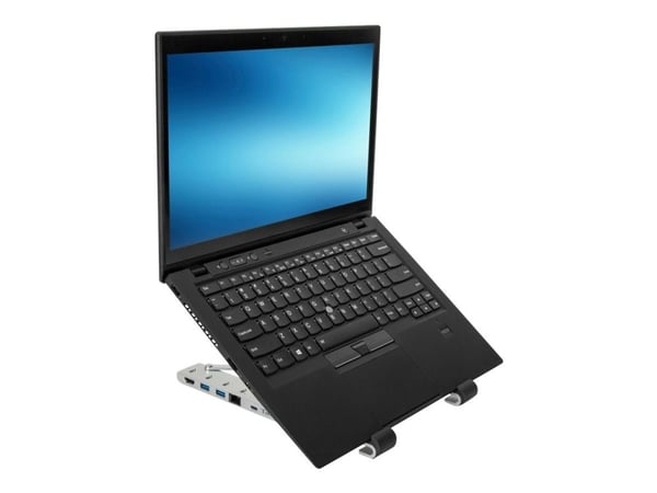 Targus Portable Stand with Integrated Dock - Dockningsstation + ställ för bärbar dator - USB-C 3.2 Gen 1 / Thunderbolt 3 - HDMI - 1GbE