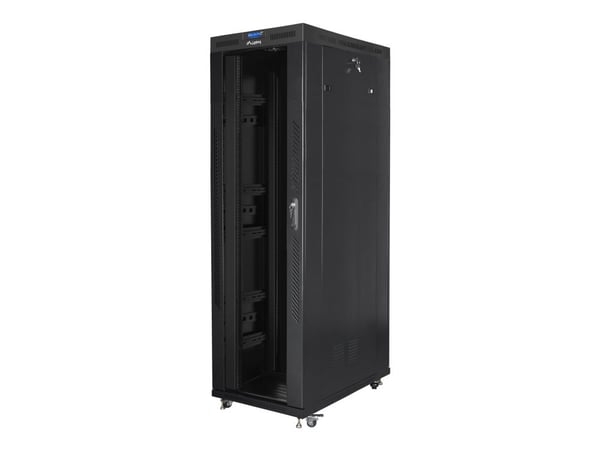 Lanberg - Rack skåp - med skärm, 4 kylfläktar - svart, RAL 9004 - 42U - 19"