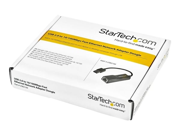 Startech USB 2.0 to 10/100 Mbps Ethernet Network Adapter Dongle - USB Network Adapter - USB 2.0 Fast Ethernet Adapter - USB NIC (USB2100) - Nettver...