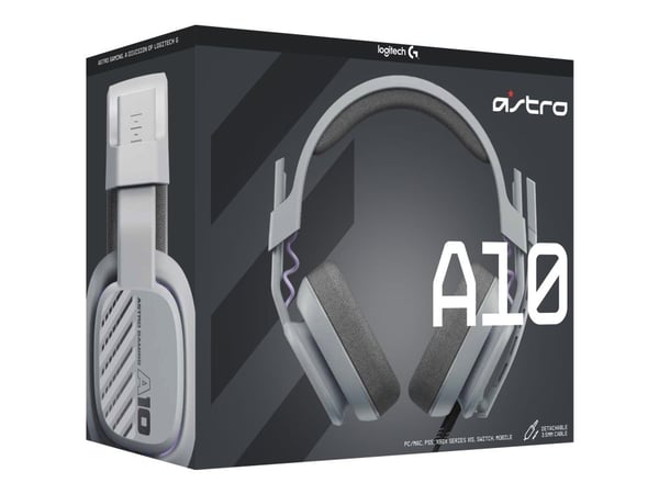 ASTRO Gaming A10 Gen 2 - Hodesett - full størrelse - kablet - 3,5 mm jakk - grå