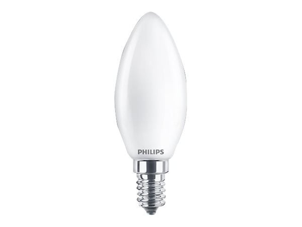 Philips - LED-lyspære - form: B35 - mattslipt finish - E14 - 2.2 W (ekvivalent 25 W) - klasse E - varmt hvitt lys - 2700 K (en pakke 2)