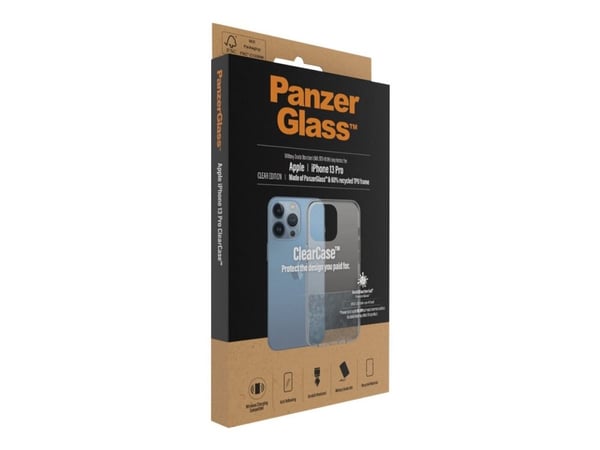 PanzerGlass ClearCase - Baksidesskydd för mobiltelefon - härdat glas, termoplastisk polyuretan (TPU) - klar - för Apple iPhone 13 Pro
