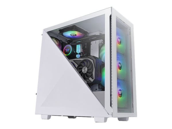 Thermaltake Divider 300 TG Snow - Mid tower - ATX - ingen strømforsyning (PS/2) - hvit - USB/lyd
