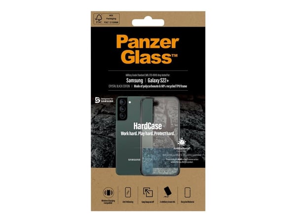 PanzerGlass HardCase - Crystal Black Edition - baksidedeksel for mobiltelefon - termoplast-polyuretan (TPU) - for Samsung Galaxy S22+
