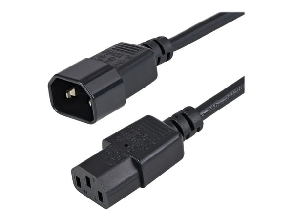 StarTech.com 1m (3ft) virtajohdon jatkojohto, C14-C13, 10A 125V, 18AWG, musta Tietokoneen virtajohdon jatkojohto, virtalähteen jatkojohto, IEC-320-...