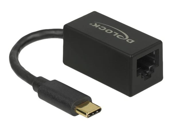 Delock - Nettverksadapter - USB-C 3.2 Gen 1 - Gigabit Ethernet x 1 - svart